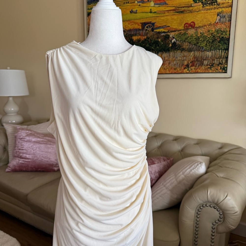 ZARA Cream Sleeveless Dress - Picture 7 of 10